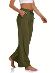  Retro Pants Women's Plus Elastic Drawstring High Rise Straight Leg