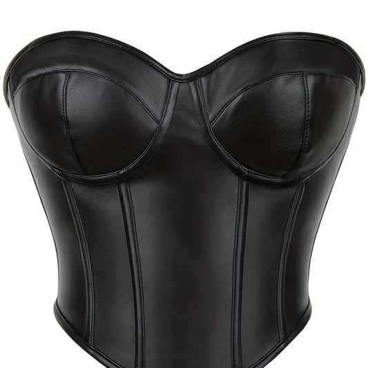 Strapless Corset Bustier Tummy Control Lace Up Push Up Body Shaper