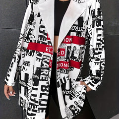  Pop Art Print Long Sleeve Blazer