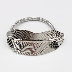 Metal Leaves Hair Elastics Ties Stretchy Rubber Bands Ponytail Holder