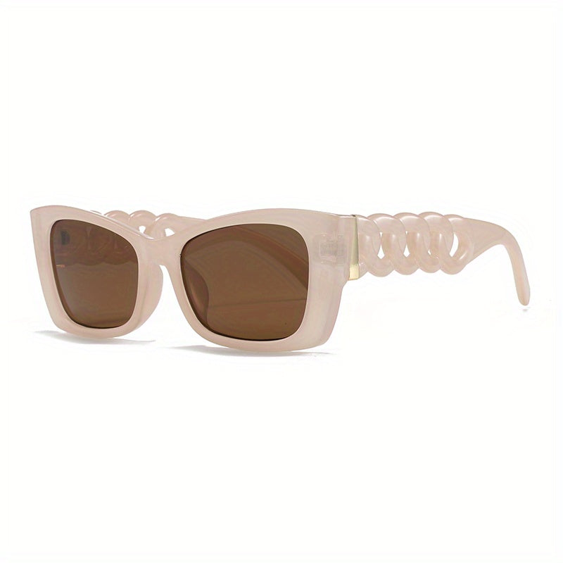 Square Frame Twisted Legs Sunglasses UV400 Sun Protection