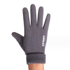 Winter Plus Fleece Waterproof Touch Screen Suede Windproof Gloves