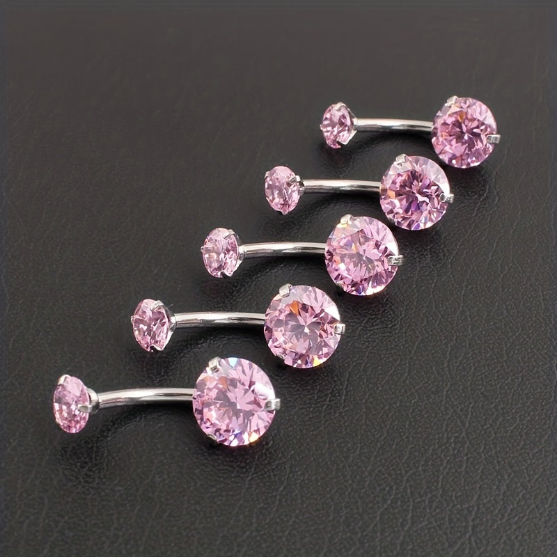 14G CZ Navel Barbell Stud Body Piercing