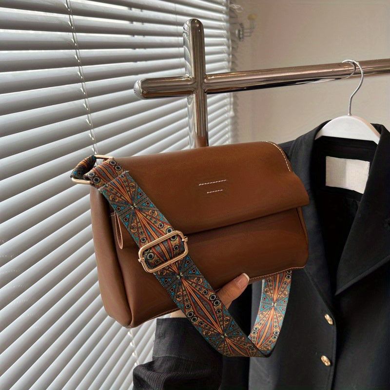Retro Shoulder Bag Solid Casual PU Leather Messenger Bag Women's Everyday