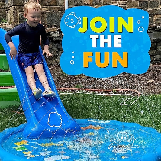 3-in-1 Kids' Splash Pad Wading Pool 172 cm Outdoor Water Toy