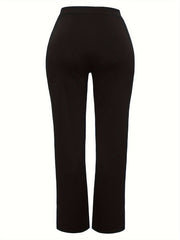  High Waist Flared Leg Stretch Trousers