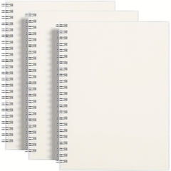 3 Pack Spiral Notebook Mesh Lined Blank 100gsm Thick Paper