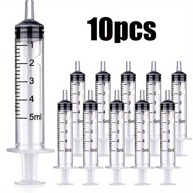 10pcs Large Plastic Syringes with Tip Cap for Scientific Labs