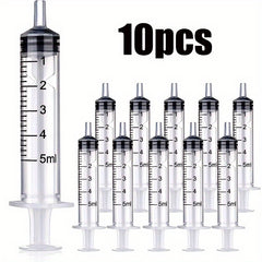 10pcs Large Plastic Syringes with Tip Cap for Scientific Labs