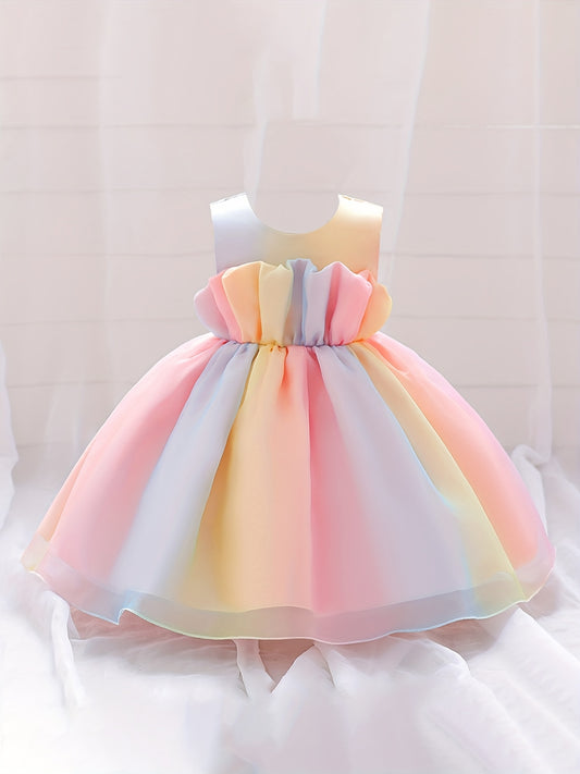 Princess Dress Ruffle Sleeveless Bow Tutu Skirt for Girls Catwalk Birthday Party
