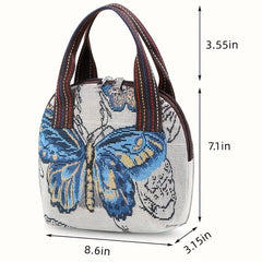 Embroidered Satchel Bag Zipper Shell Bag All Match Handbag