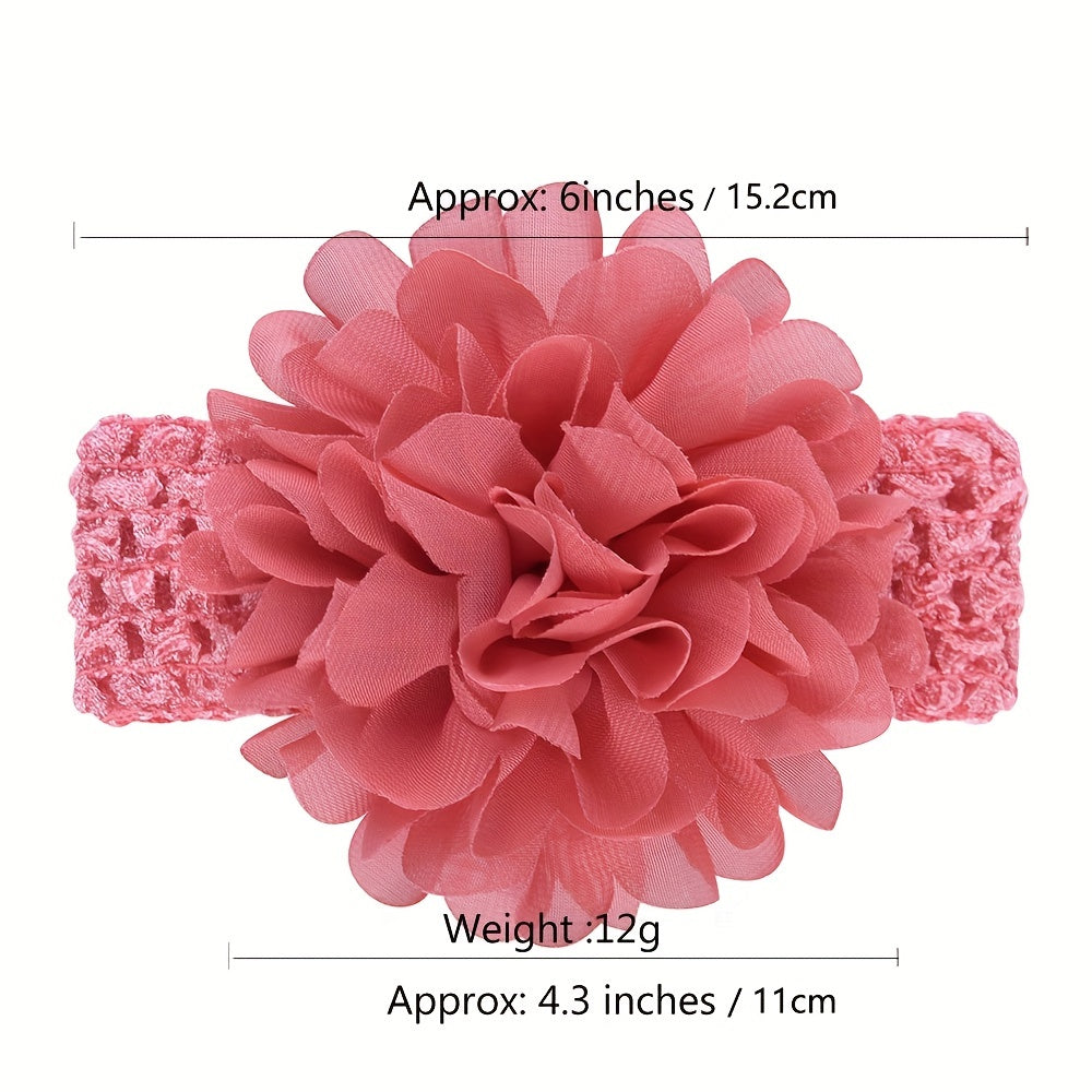 9pcs Floral Hollow Elastic Headbands for Baby Girls