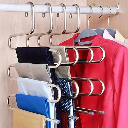 1pc S-Shaped 5 Layers Pants Rack Non-slip Pants Hanger