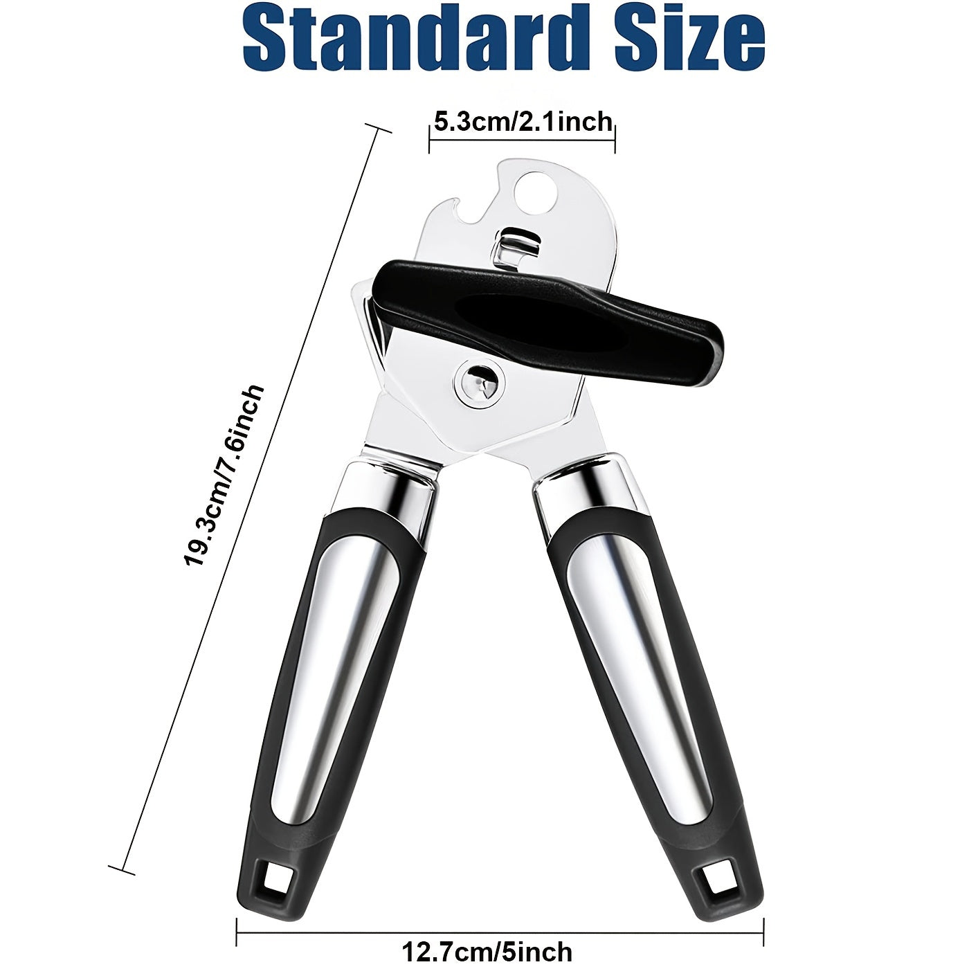 3-in-1 Stainless Steel Can Opener Anti-Slip Grip