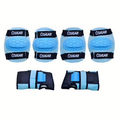 Adjustable Knee & Elbow Protection Set for Kids, S Size 3-8 Yrs, M Size 7-12 Yrs