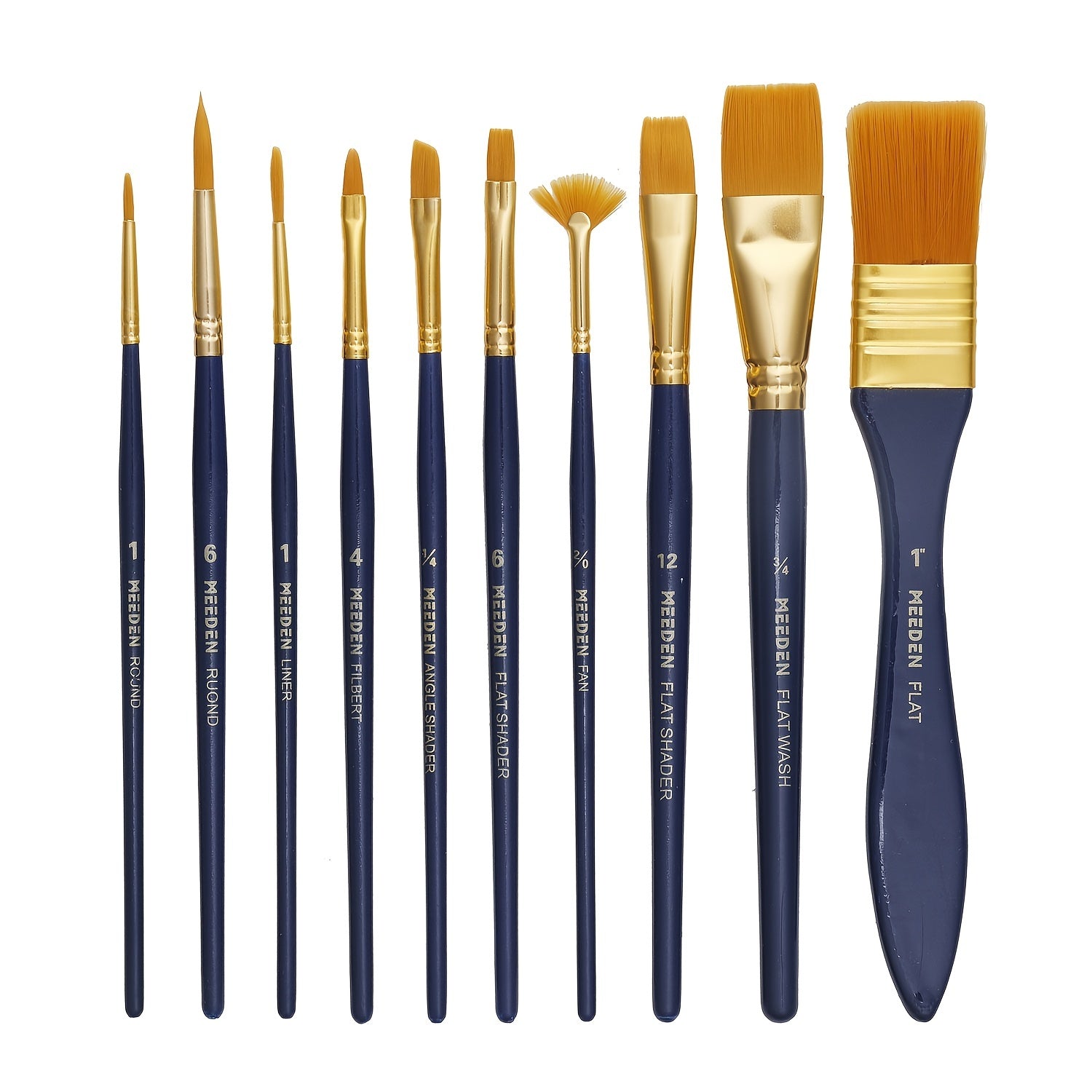10 Pack Acrylic Brush Set for Artists Beginners Adults