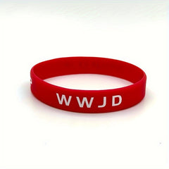 WWJD Colored Rubber Wristband Bracelet Women's Party Accessories