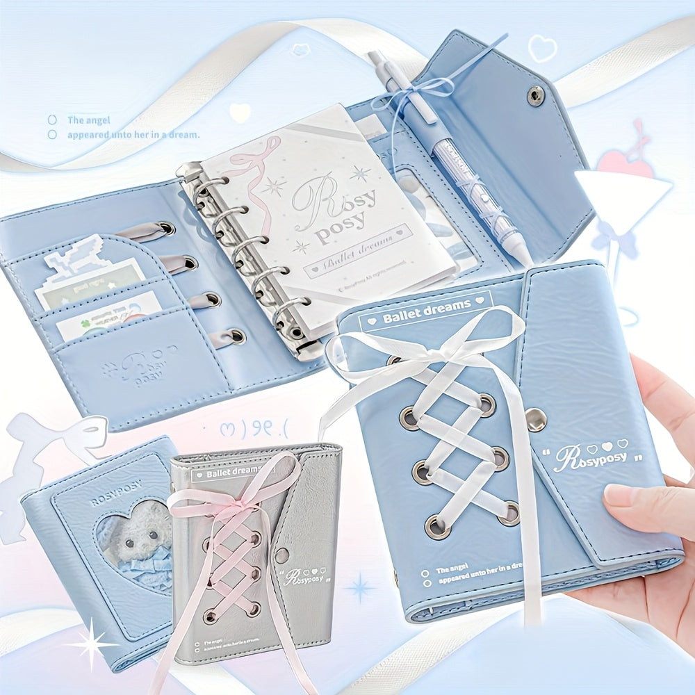 Stylish Ribbon Notebook Envelope Diary Display Window Laced Detail Journal