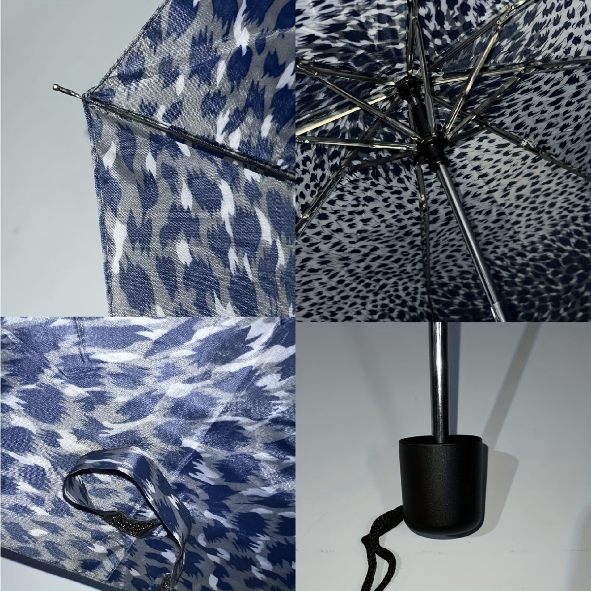 Leopard Grain Print Umbrella Folding Waterproof Windproof Umbrella