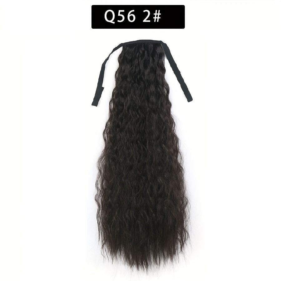 Long Curly Wavy Ponytail Extensions with Ribbon Tie for Daily Use