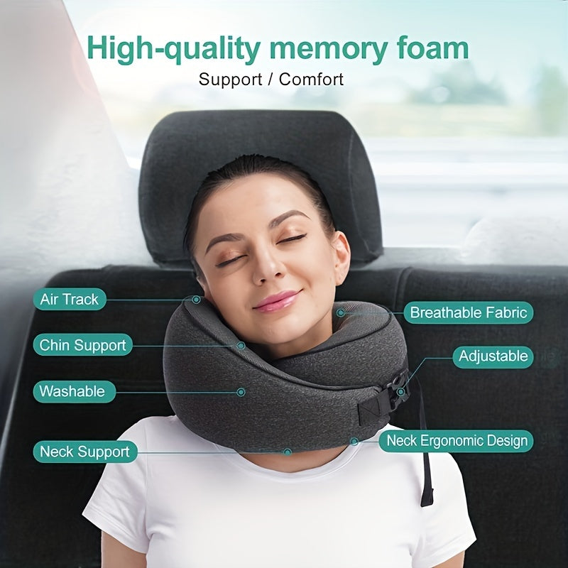 Travel Pillow Memory Foam Neck Pillow Comfortable & Breathable