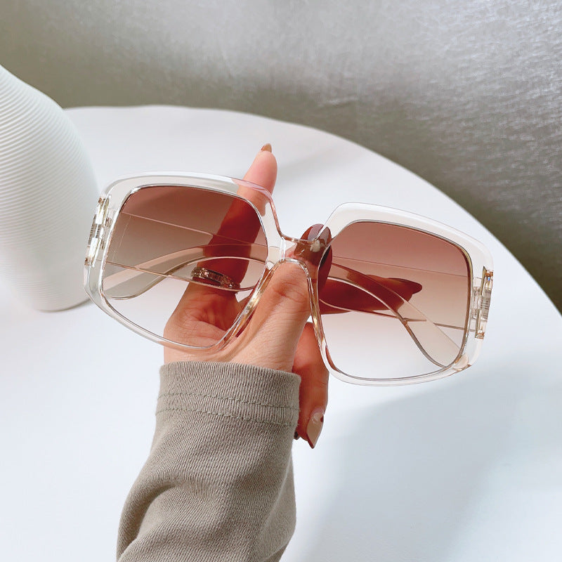 Dark Green Vintage Oversized Sunglasses Women Sun Protection