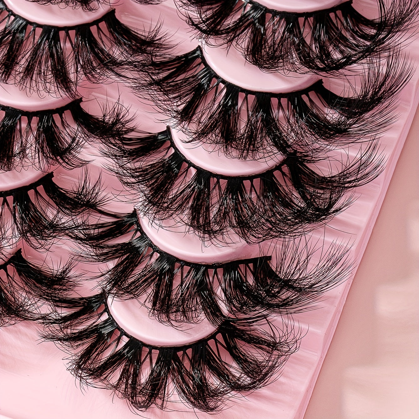 8 Pairs 25mm Cat Eye Faux Mink Lashes 9D Wispy Dramatic Thick Volume Makeup Tool