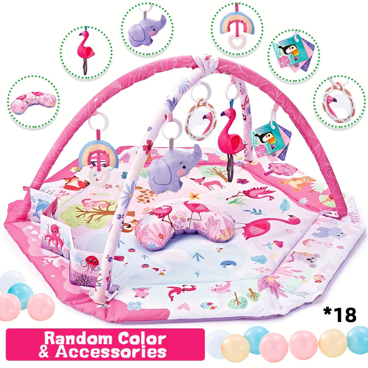Baby Crawling Mat with Detachable Sensory Toys