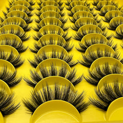 20 Pairs of Fluffy Mink Curlers False Eyelashes for Long Thick Lashes