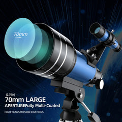 Astronomical Telescope 99x Zoom HD Imaging 70mm Lens