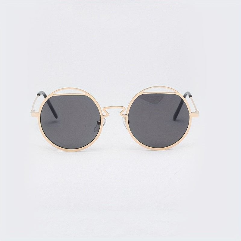 Y2K Round Metal Sunglasses Retro UV400 Sun Shades Glasses
