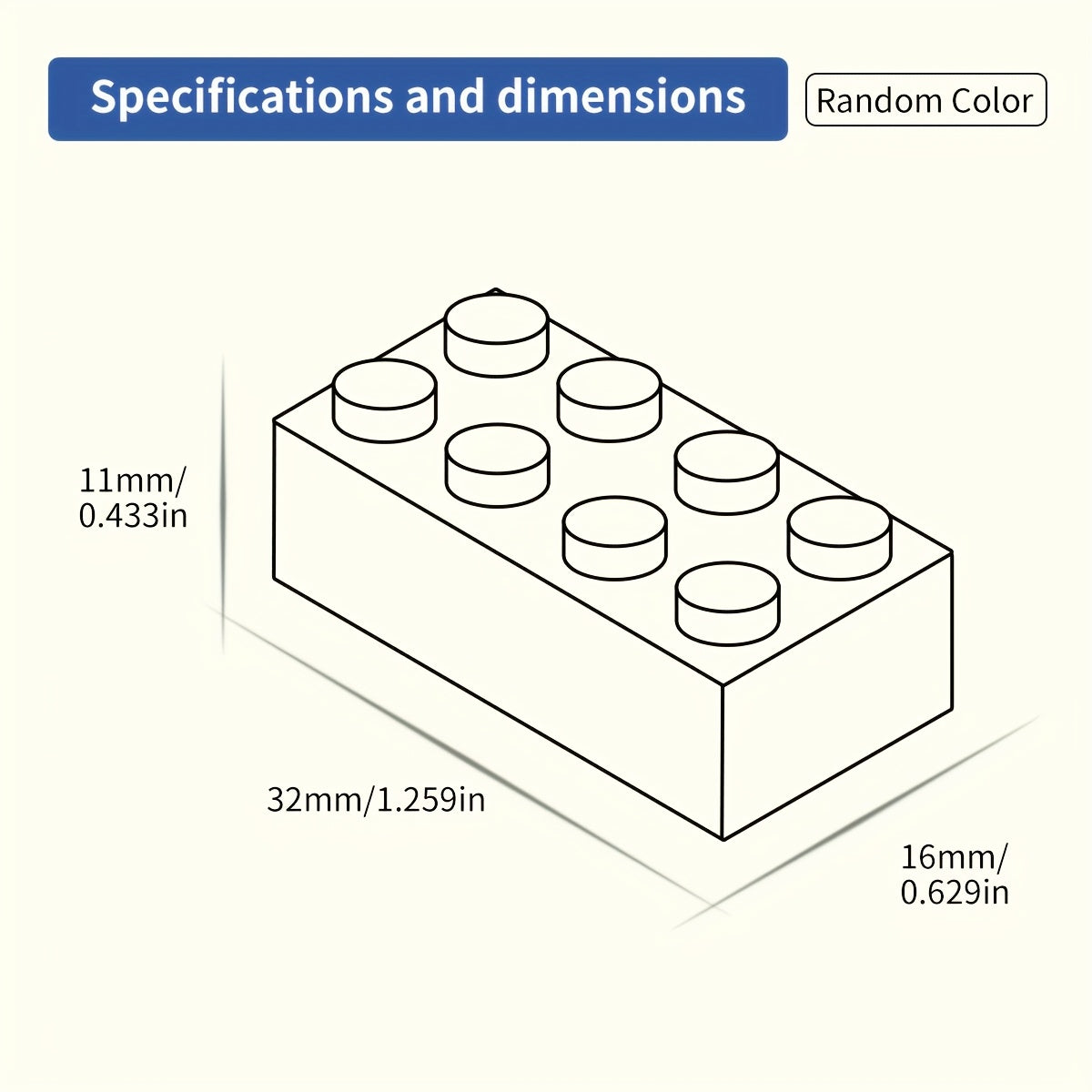 40pcs 2X4 High Brick Small Particle Building Blocks Creative DIY Toy