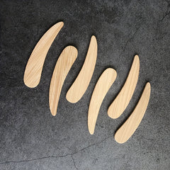 50pcs Bamboo Cosmetic Spatula Small Cosmetic Scoop Spoon Wooden Mini Facial Crea