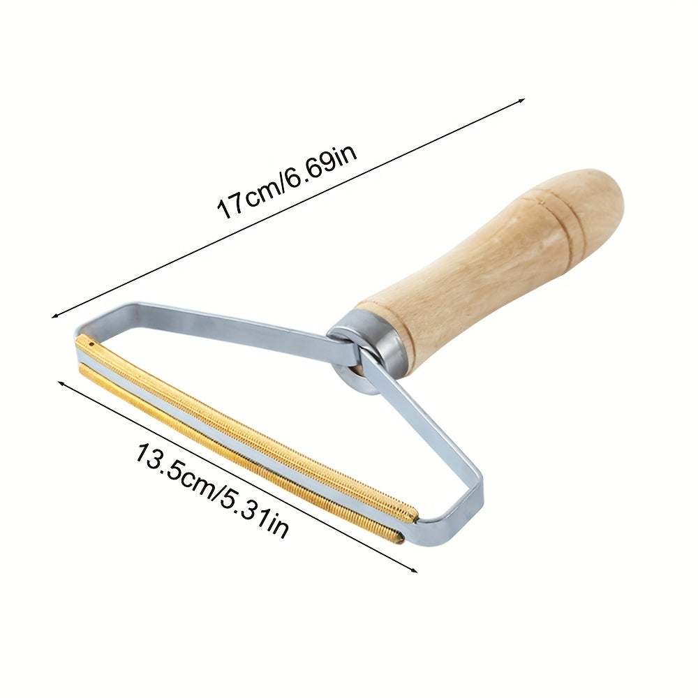 Wooden Handle Hair Remover for Dogs, Stainless Steel Double Sided