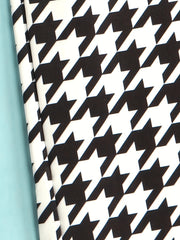  Houndstooth Print High Rise Flared Leg Trousers