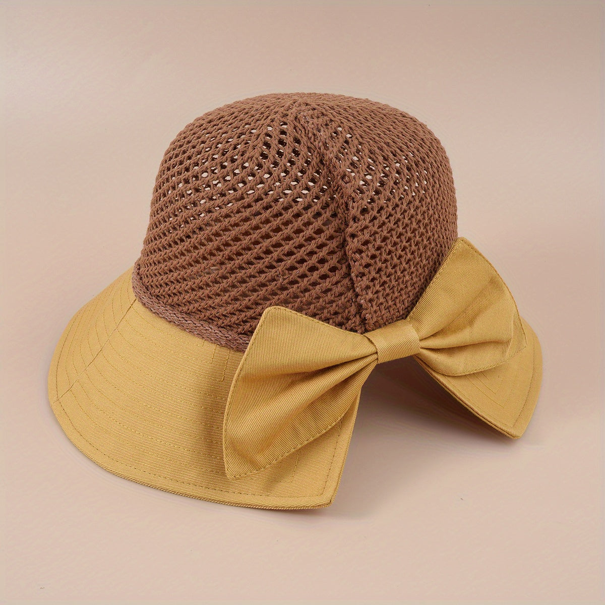 Bowknot Hollow Stitching Bucket Hat Sunscreen Beach Hat