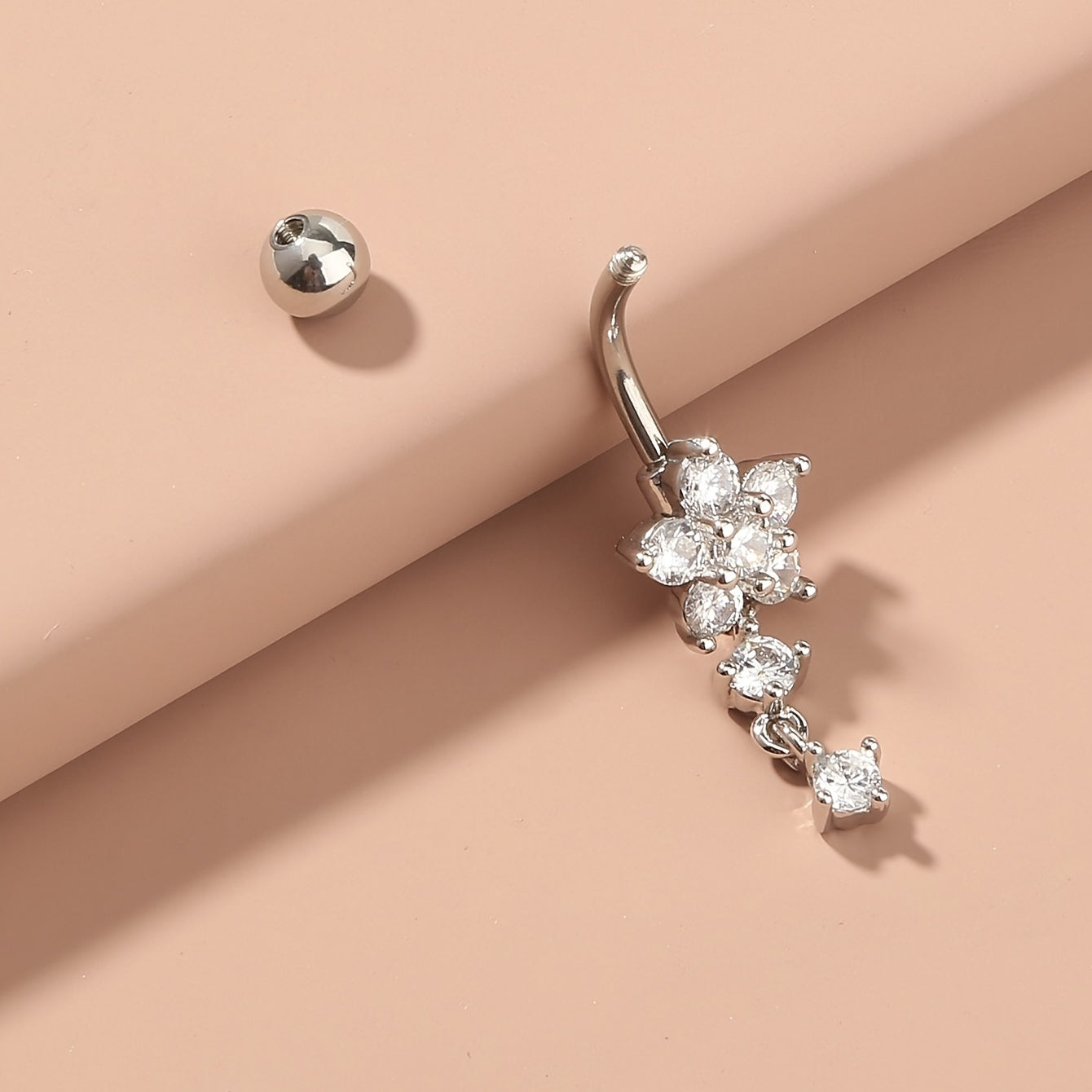 Flower Shape Tassel Belly Button Ring Body Piercing Jewelry
