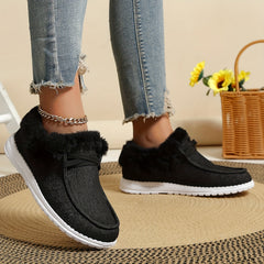 Women's Non-Slip Snow Sneakers Winter Warm Flat Sport Shoes
