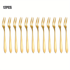 12pcs Stainless Steel Fruit and Salad Forks for Parties Weddings Restaurants