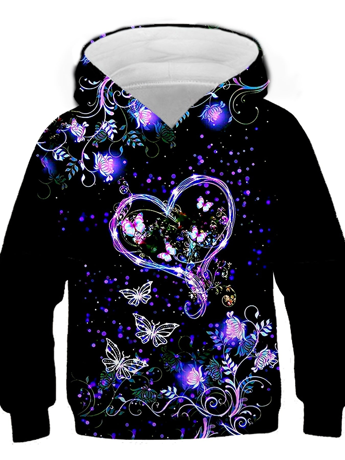 Butterfly Graphic Kids Hoodie Animal 3D Print 3-14Y