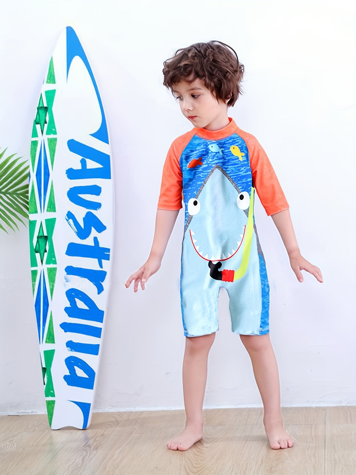 Boys Shark One piece Swimsuit Summer Kids Clothes