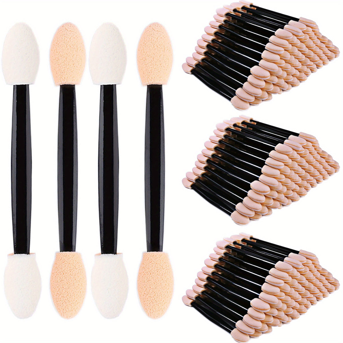 600pcs Dual Sided Eyeshadow Brushes Sponge Applicators