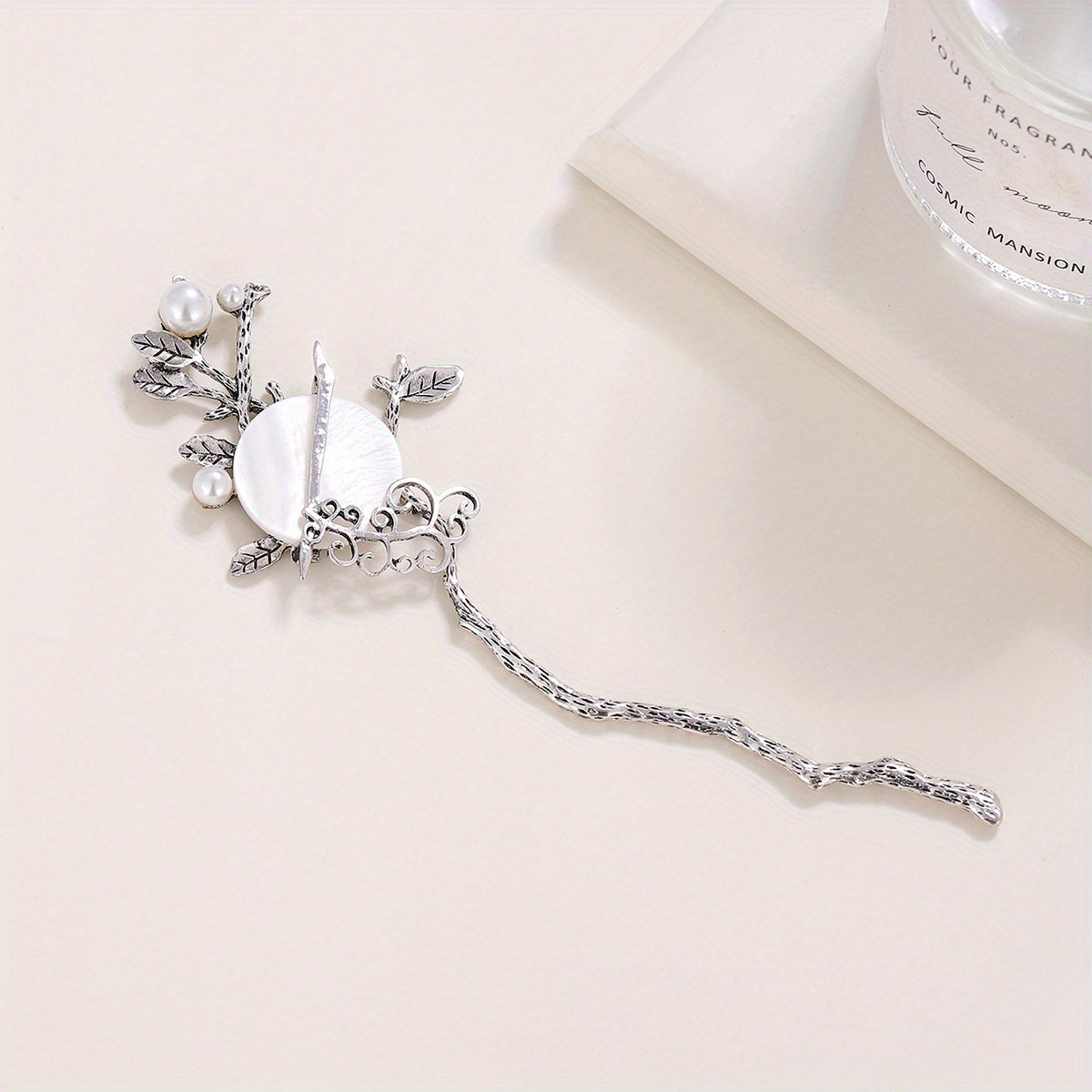 Moon Hairpin Chinese Style Faux Pearl Hair Stick Cheongsam Accessories
