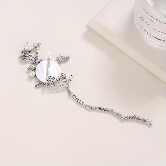 Moon Hairpin Chinese Style Faux Pearl Hair Stick Cheongsam Accessories