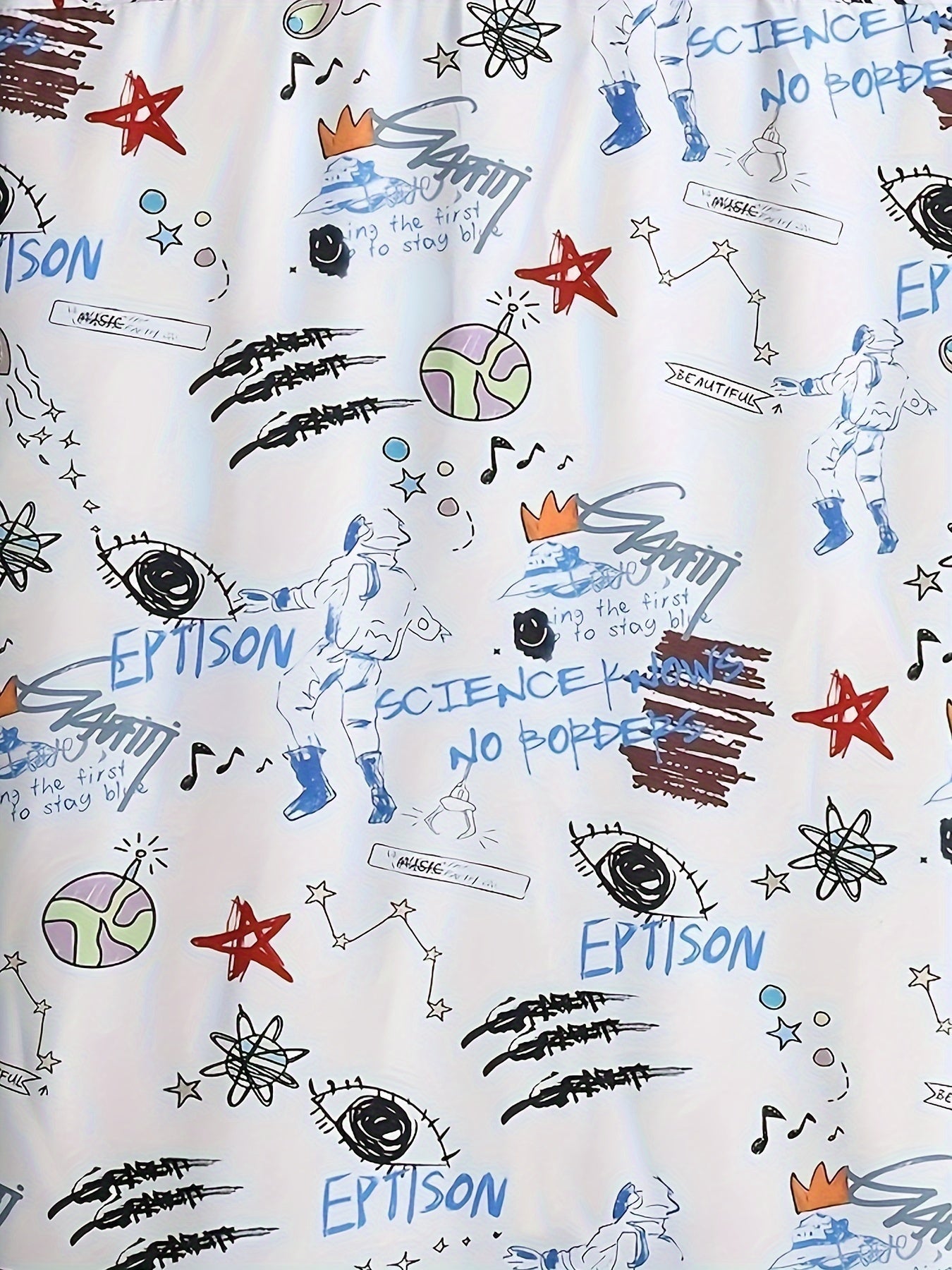 Men's Cartoon Print Button Up Shirt
