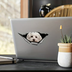 Maltese Car Sticker Pet Dog Metal Decal Reflective Waterproof Car Styling
