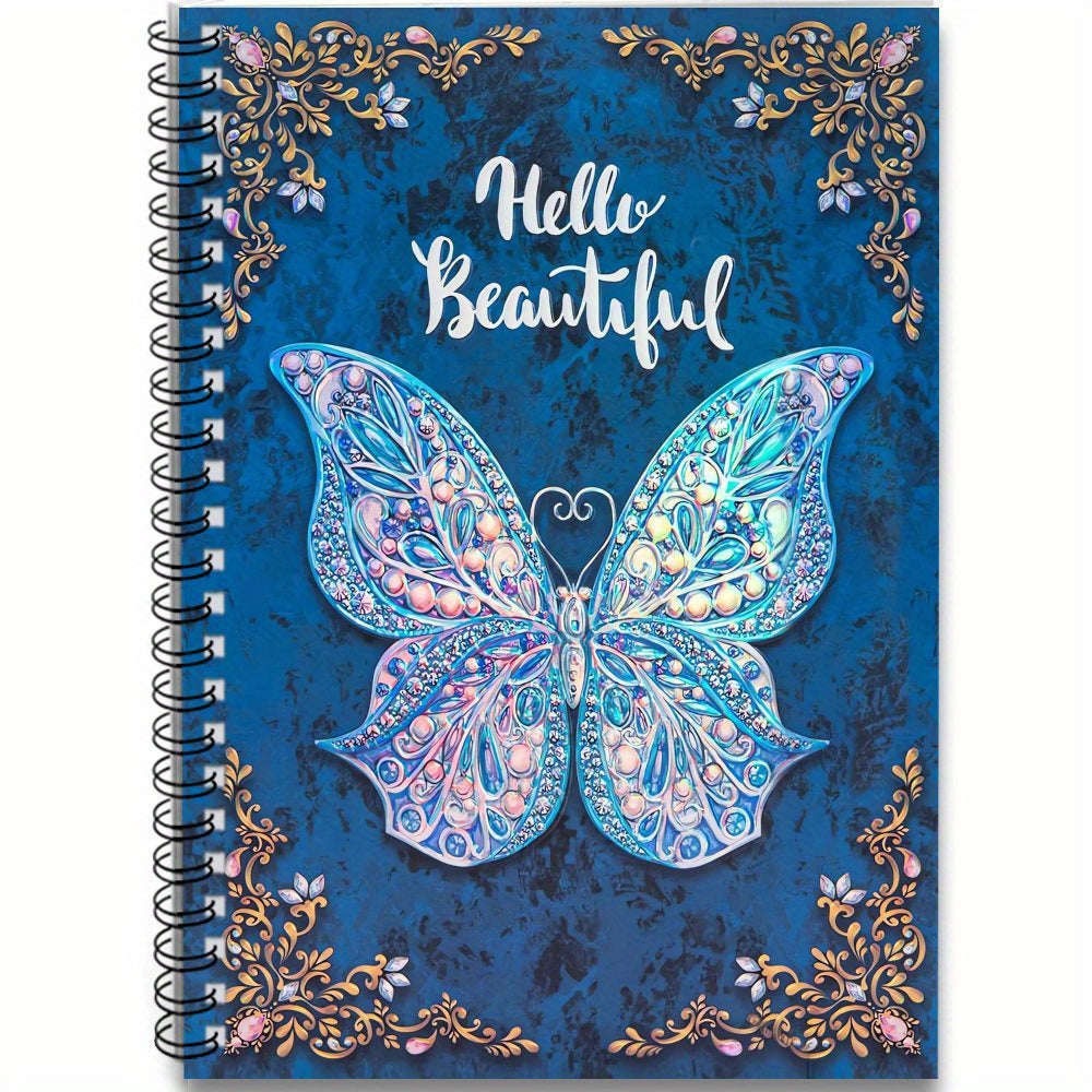 Vibrant Butterfly Spiral Notebook with Pink Illustration