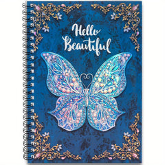 Vibrant Butterfly Spiral Notebook with Pink Illustration