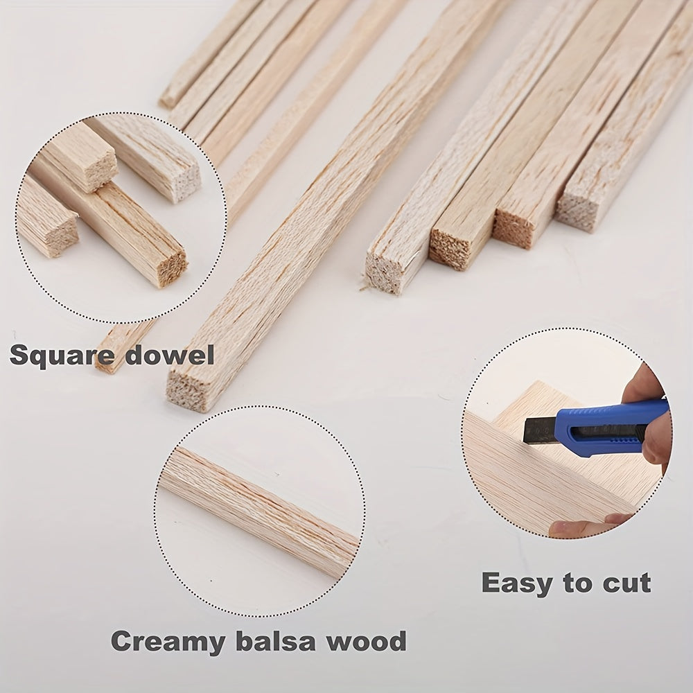 45pcs Persian Wood Strips Chips Combo Set DIY Model Building Wooden Material
