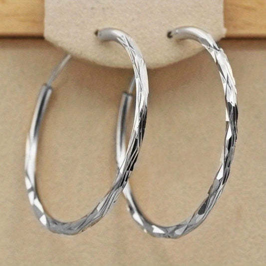 Golden Big Circle Hoop Earrings 18K Plated Jewelry For Women